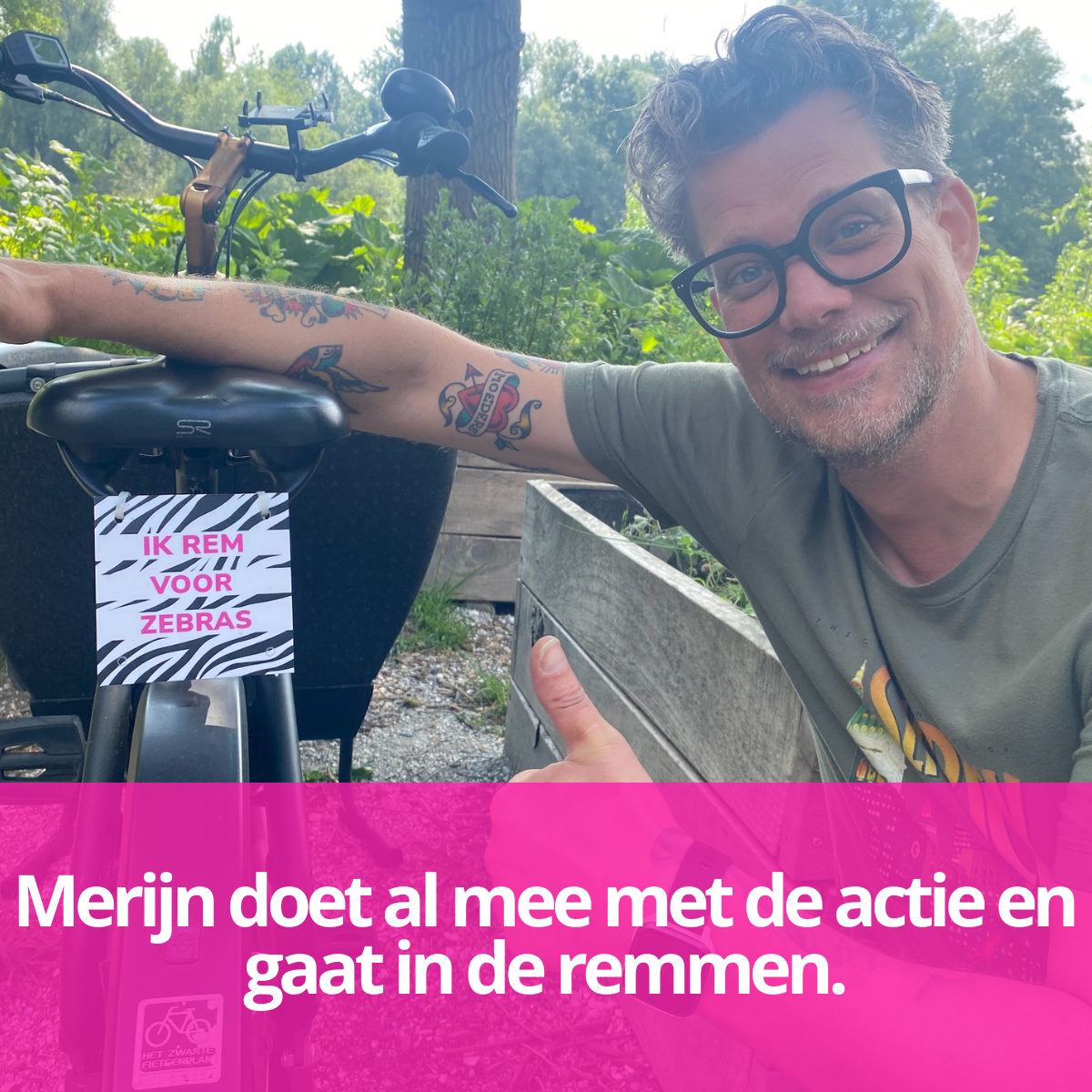 marijn remt voor zebras